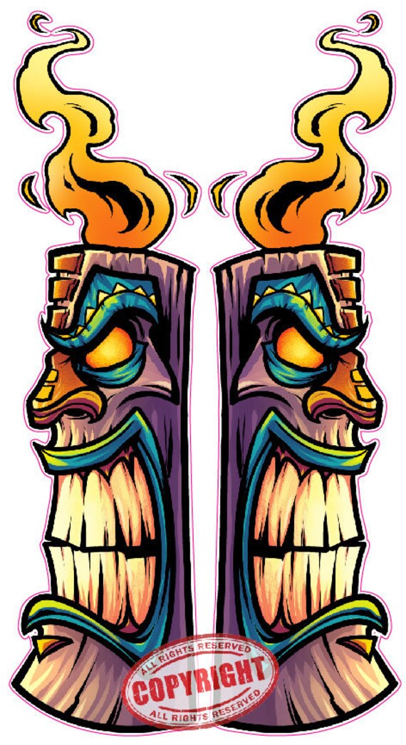 Tiki god totem pairs decals