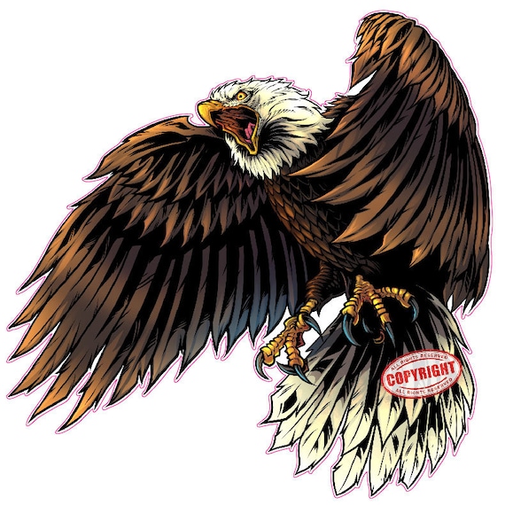 Screaming Bald Eagle Decal