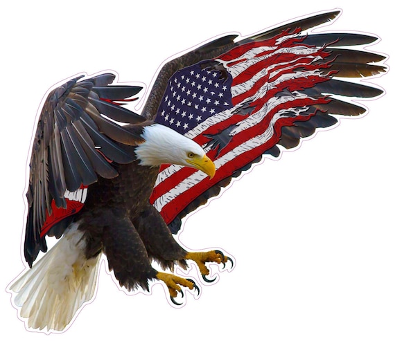 UV Laminate American Eagle American Flag Decal