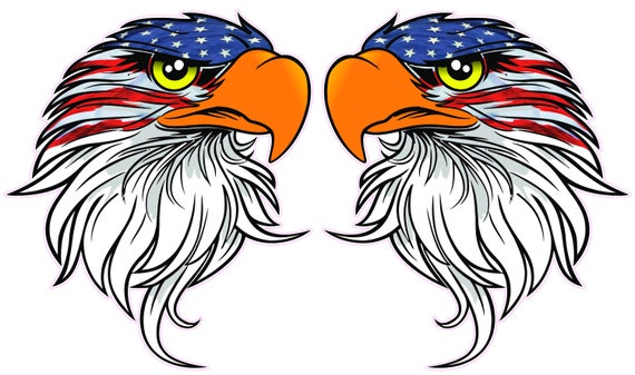 Eagle head American flag v4 Decal pairs