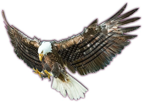 Bald eagle black American flag Decal sticker