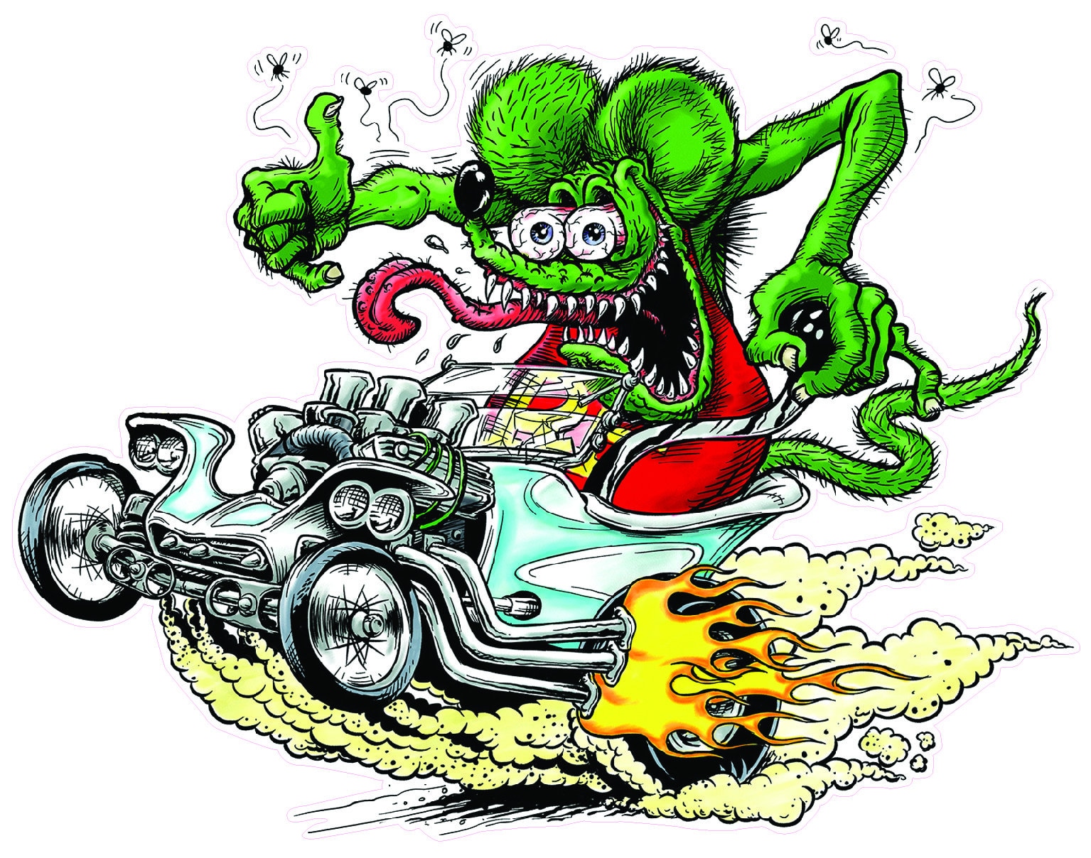 Rat Fink Version 2 Large Decal 18" x 11" Free Shipping Car & Truck