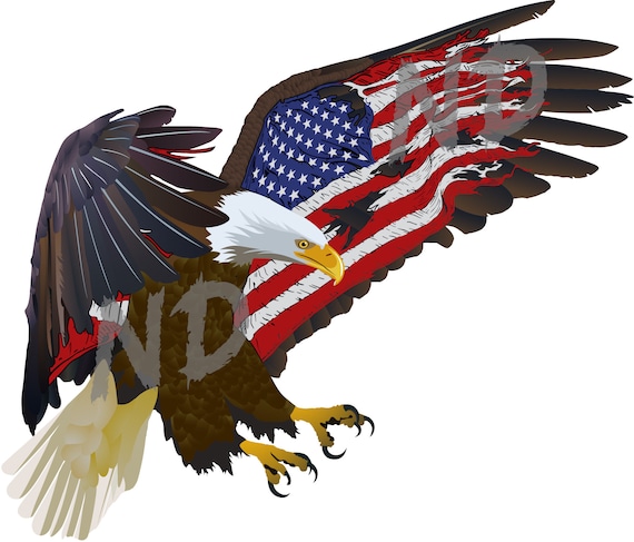 Instant Digital Download American Eagle American Flag Eps, Svg, Dxf, Jpeg, Png