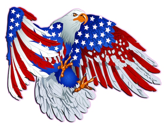 Patriot American flag Eagle Decal