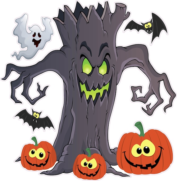 Haunted Halloween Tree Wall Decor Decal
