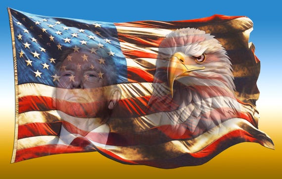 American flag Trump bald eagle decal