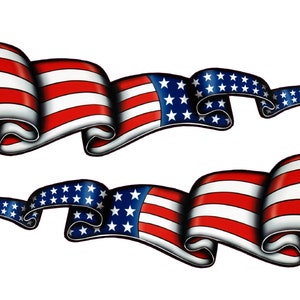 Waving American Flag Stripes Pairs Decals sticker