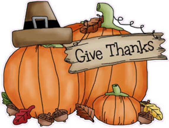 Thanksgiving Giving Thanks Wall or Window Decor Decal