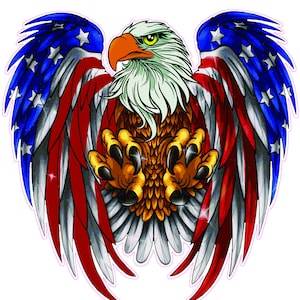 Defending American bald eagle decal