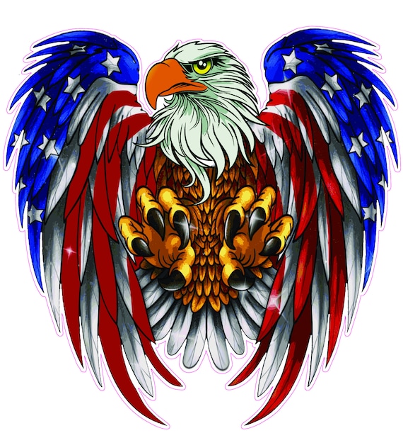 Defending American bald eagle decal