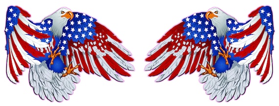 Patriot American flag Eagle pairs Decal