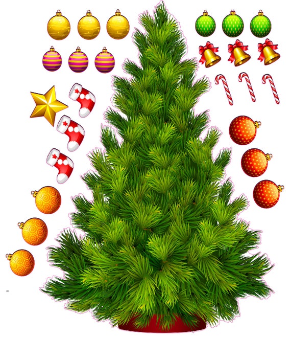 Build a Christmas tree wall decor decal
