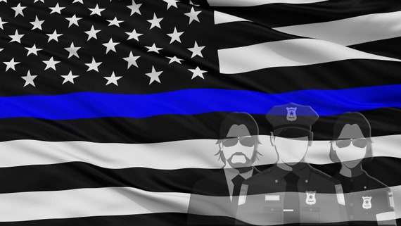 American Flag Thin Blue Line Decal