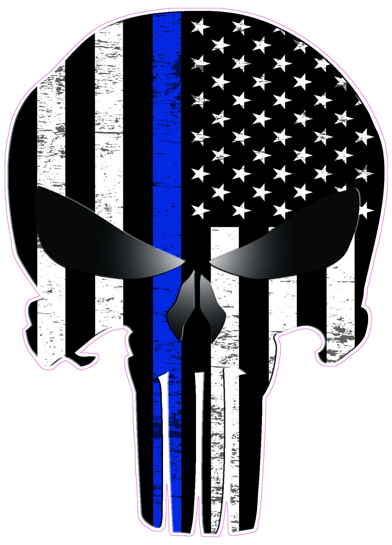 American Punisher Subdued Thin Blue Line Decal.