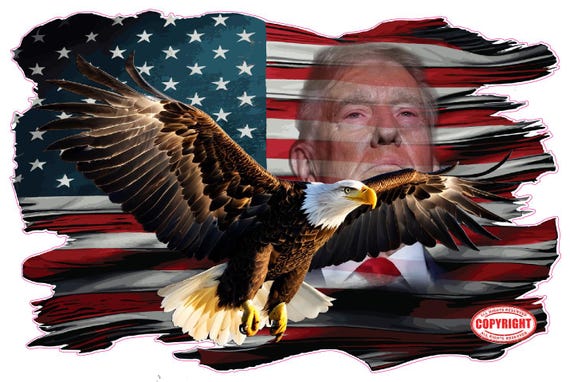 American Flag Grunge eagle Trump Decal