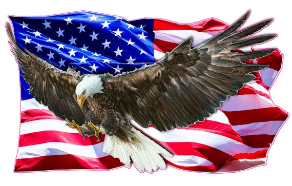 Eagle Clean American Flag Decal 3 Year warranty outdoor