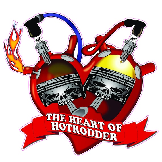 The Heart of a Hotrodder decal sticker