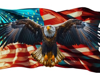 Patriotic American Flag bald eagle Decal sticker