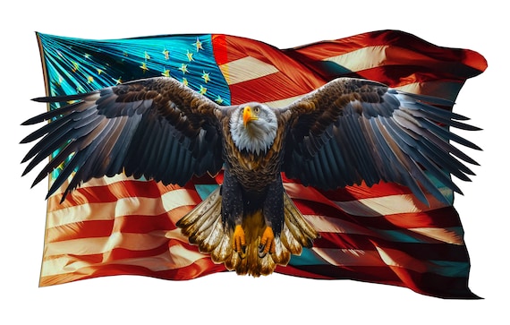 Patriotic American Flag bald eagle Decal sticker
