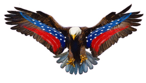 Soaring Bald Eagle Patriot decal sticker