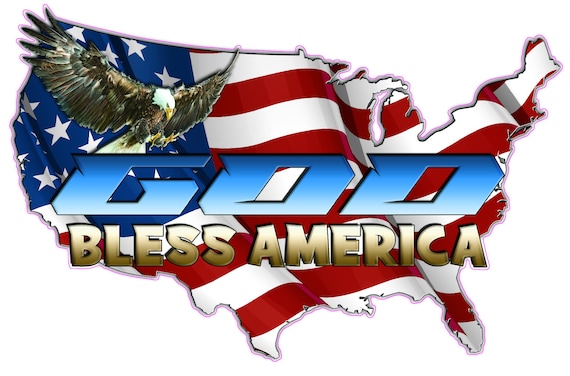 United States of America God Bless America decal