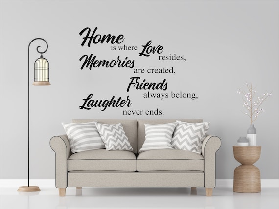 Home is where Love resides Memories are created Friends always belong Laughter never ends Wall Decor Decal