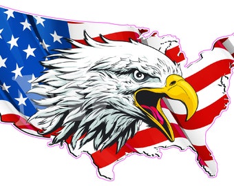 American Flag Attack Eagle Head Graphic Mural Decal Sticker American Flag Attack Eagle Head Graphic Mural Decal Sticker