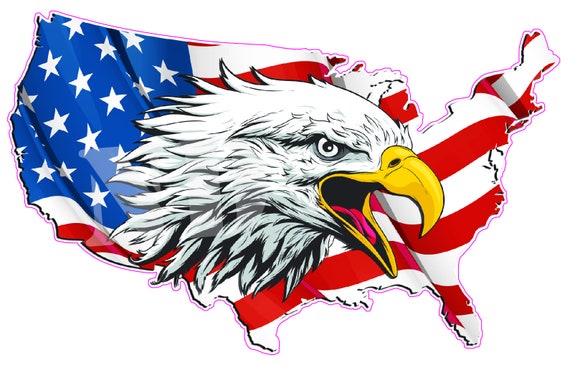 United States American Flag Eagle Head Decal sticker