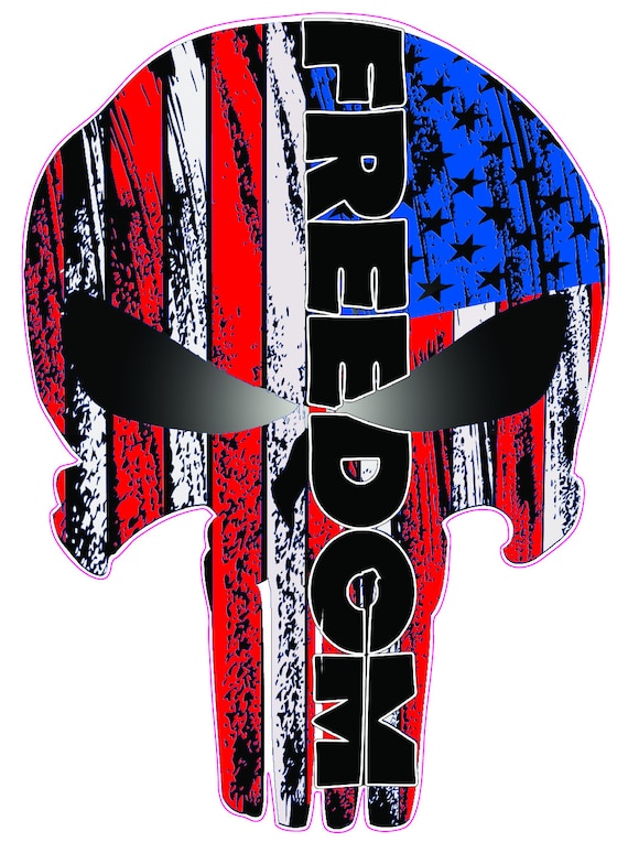 Skull Freedom American flag Decal sticker
