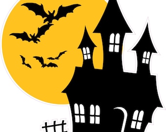 Halloween Haunted House Wall or Window Decor Decal