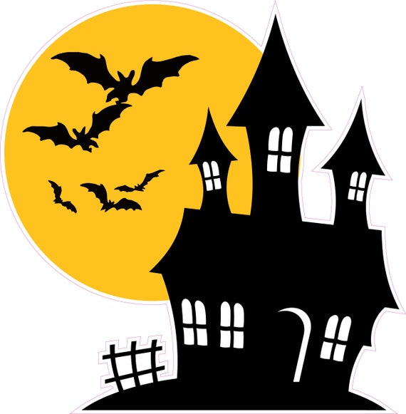 Halloween Haunted House Wall or Window Decor Decal