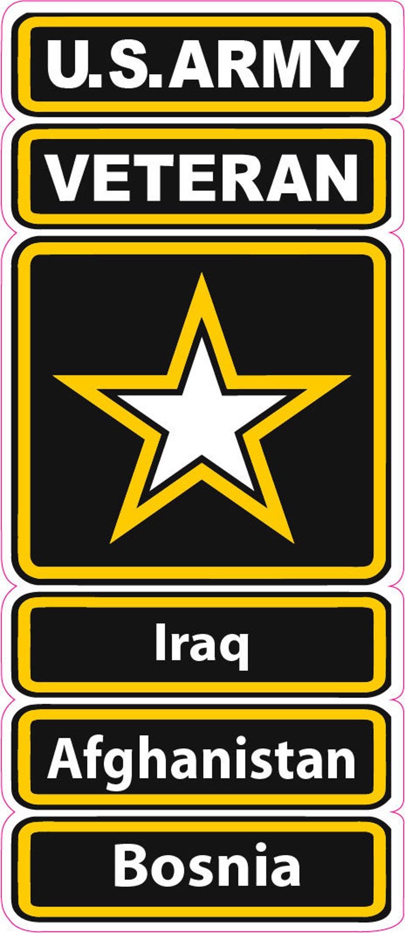U.S. Army Veterans Iraq, Afghanistan, Bosnia Decal image 1