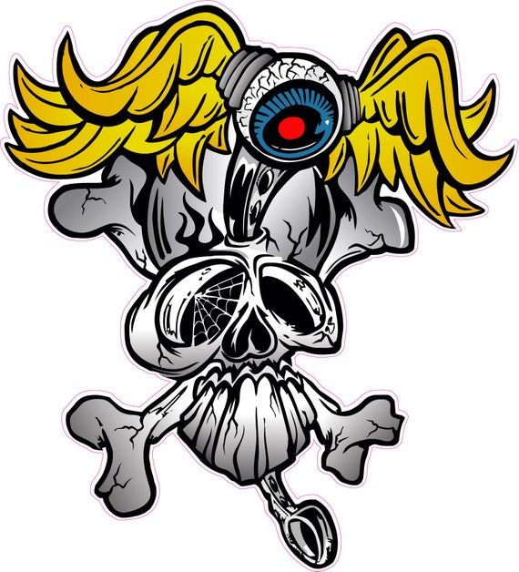 Flying Eyeball Skull Shifter decal sticker