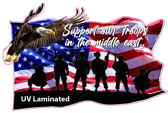 Soaring Eagle American Flag Vinyl Magnet Decal – 5" X 3" – Glossy Finish