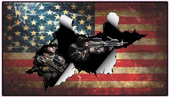 Patriotic American flag Decal sticker