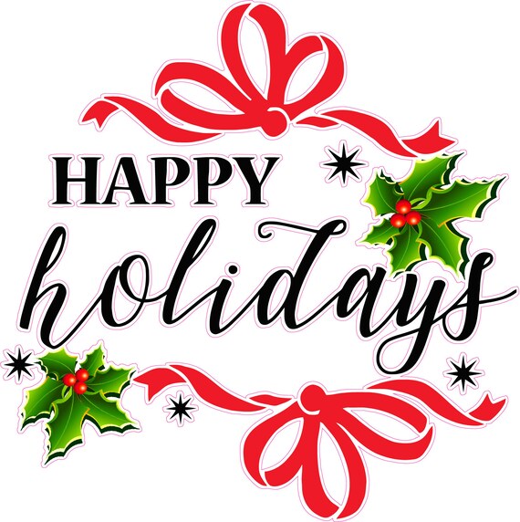 Christmas and Holiday Wall Decor Decal Happy Holidays