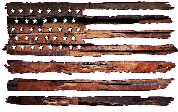 Plank Wood American Flag Decal Decal sticker