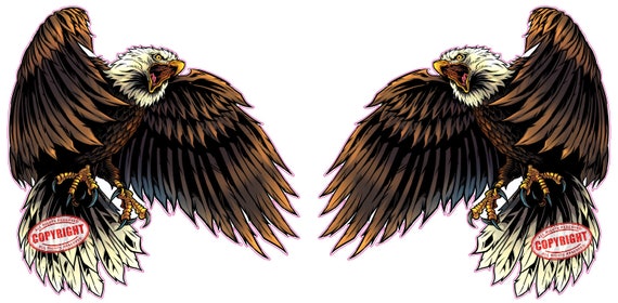Screaming Bald Eagle Pairs Decal