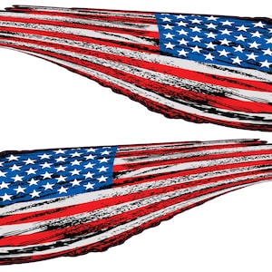 Brushed American Flag Stripes Pairs Decals