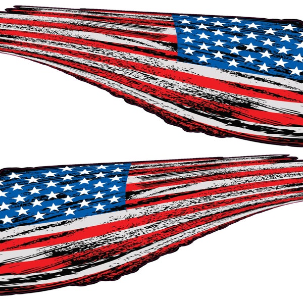 Brushed American Flag Stripes Pairs Decals