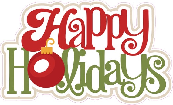 Christmas and Holiday Wall Decor Decal Happy Holidays