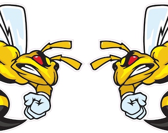 Angry bees pairs decal