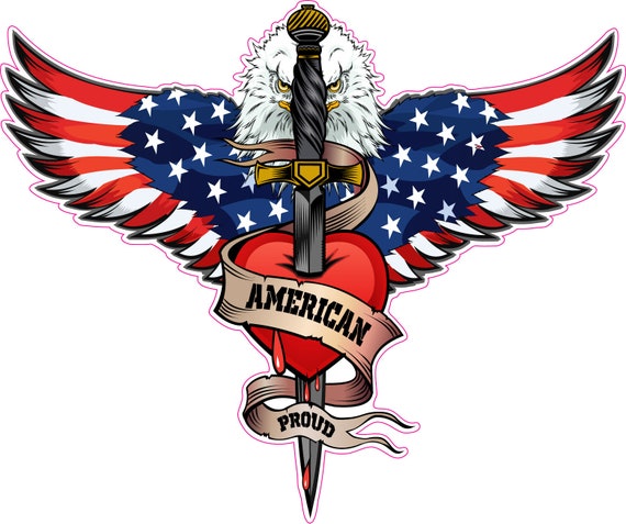 American proud eagle decal sticker