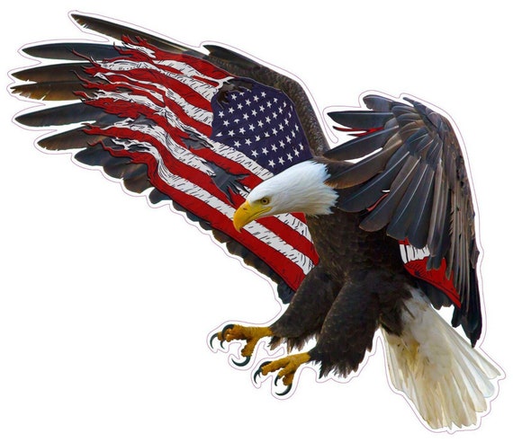 American Eagle American Flag LEFT Facing Decal