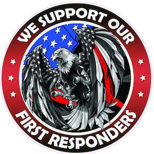 We support our First Responders American Flag Eagle decal sticker