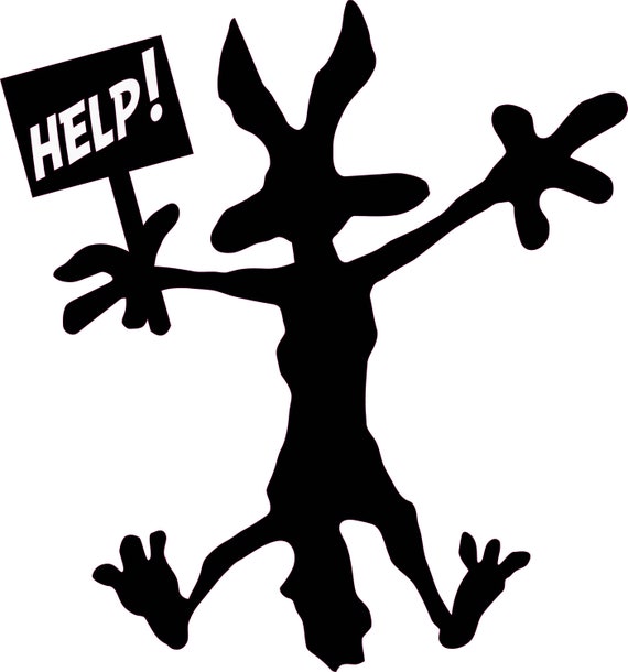 Coyote splat black silhouette decal sticker