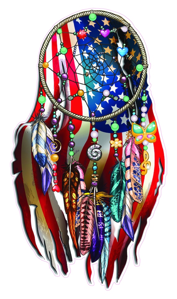 Dream catcher American Flag decal sticker