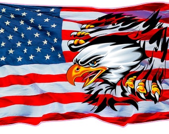 American Flag Eagle Head Decal Sticker - 5" Patriotic Vinyl Car Decal, 3-Year Warranty 6 thumbnail image