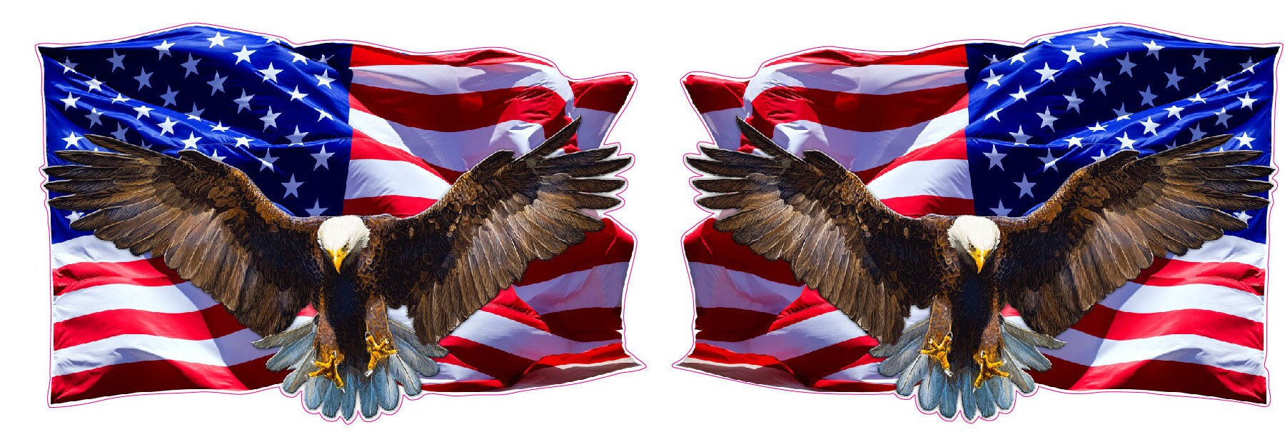 Soaring Bald Eagle American Flag Freedom Decal – 48 X 32 – Glossy Vinyl – Made In USA