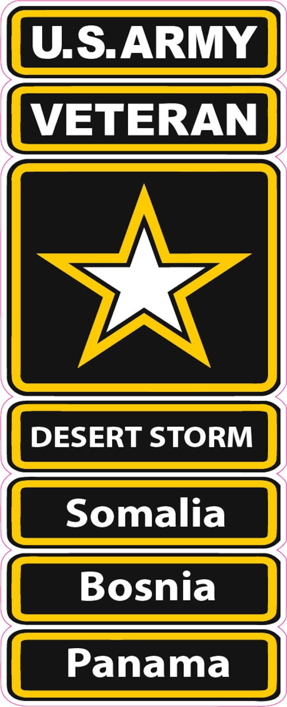 U.S. Army Veterans Somalia, Desert Storm, Bosnia, Panama Decal